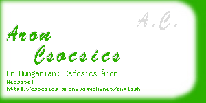 aron csocsics business card