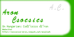 aron csocsics business card
